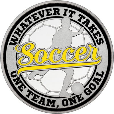 Yellow "Soccer" with Black Outer Circular Borders